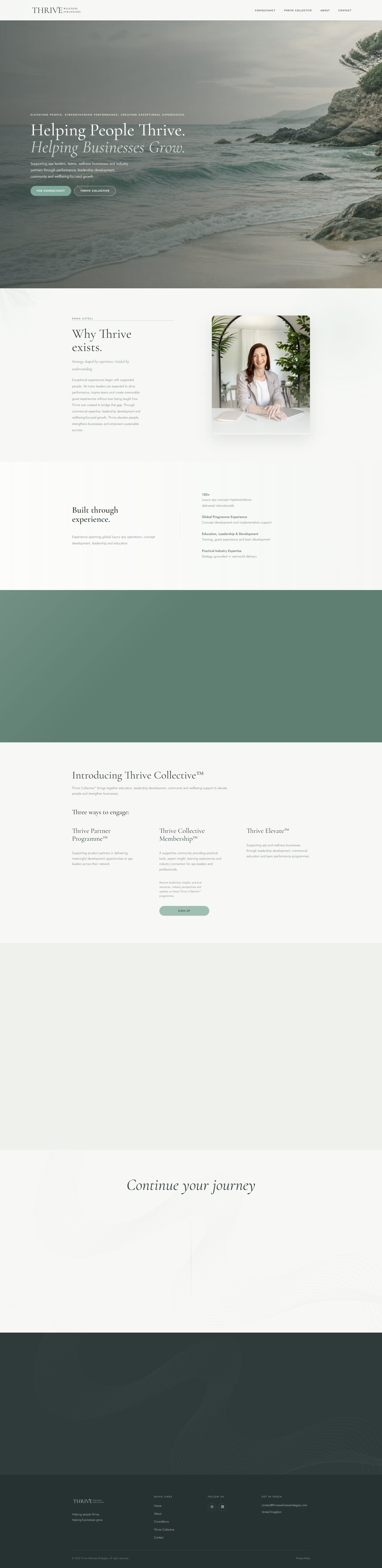 Screenshot of the Thrive Wellness Strategies website designed and developed by Everitt Media